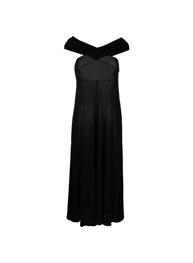 Off Shoulder Maxi Dress in Black