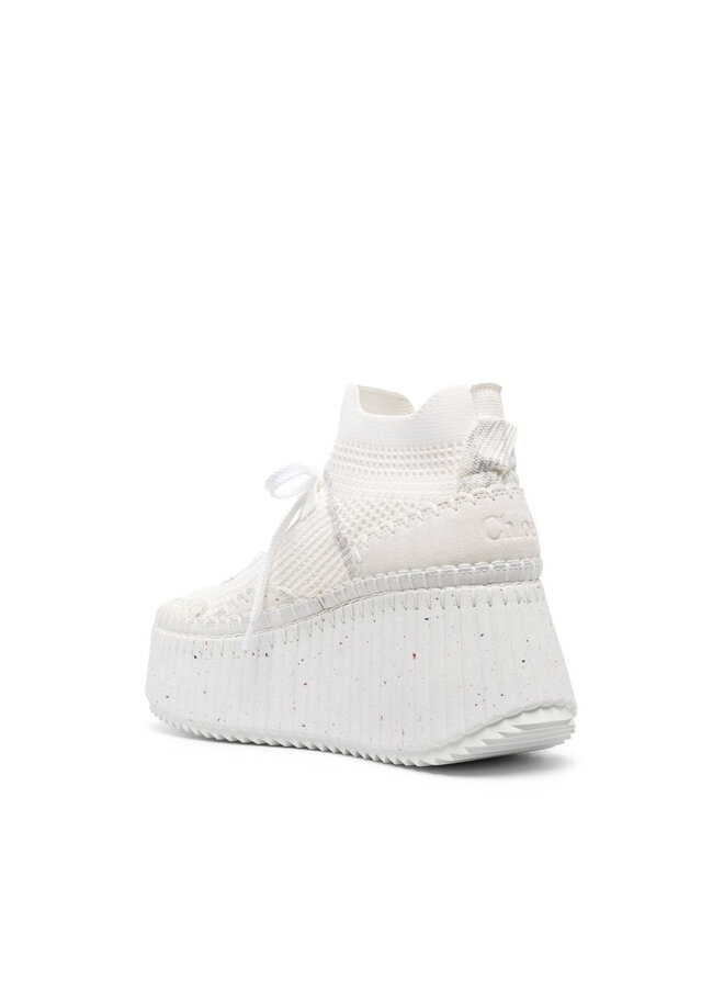 Nama Platform-Wedge Sneakers in White