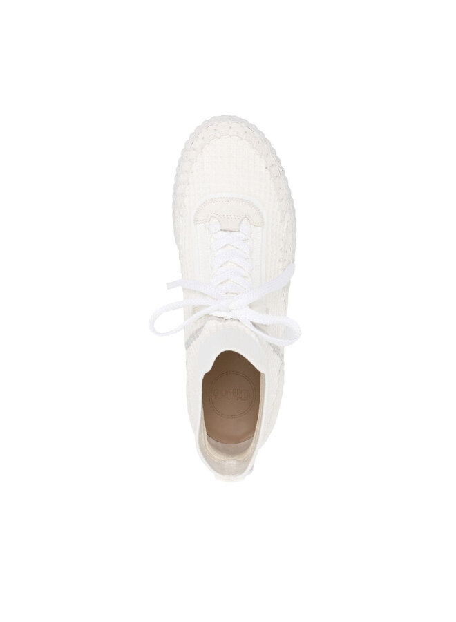 Nama Platform-Wedge Sneakers in White