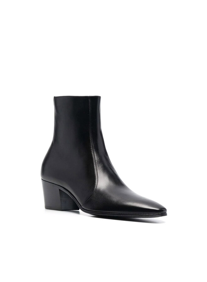 Low Heel Ankle Boot in Black