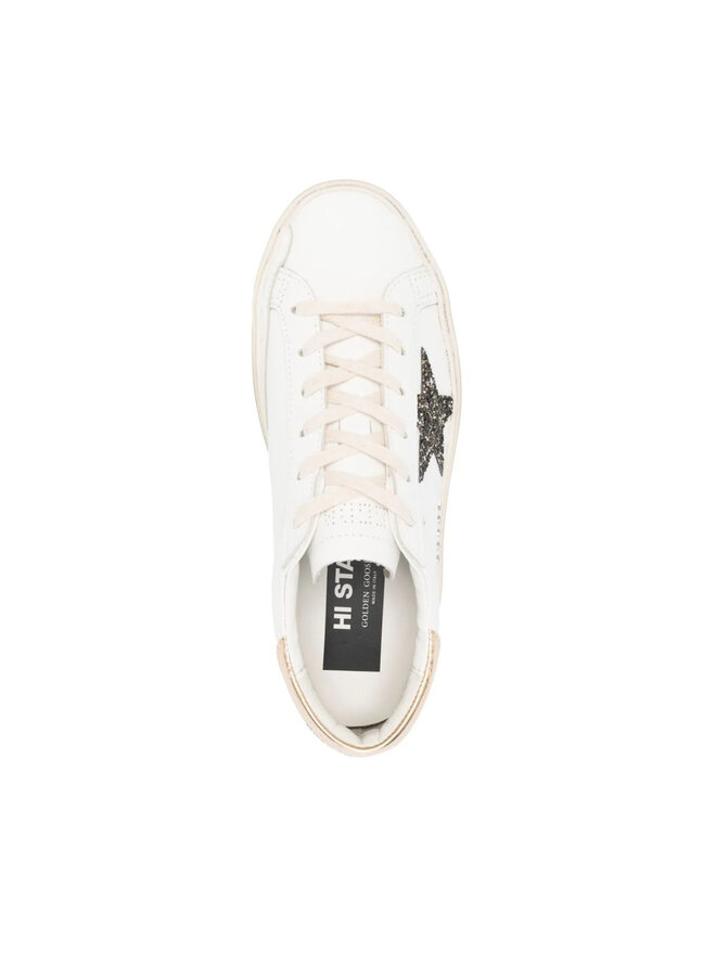 Hi Star Low Top Sneakers in White/Gold