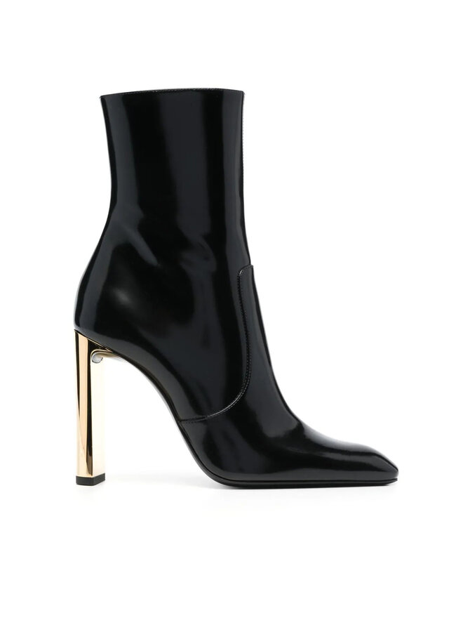 High Heel Ankle Boots in Black/Gold