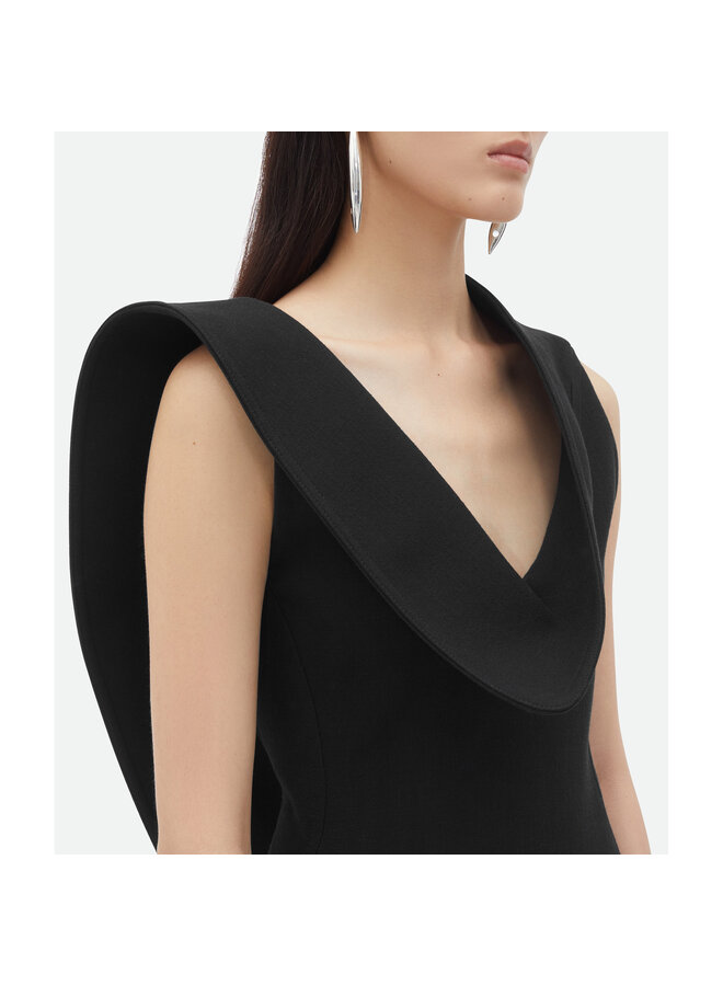 Midi Structured Dress in Black