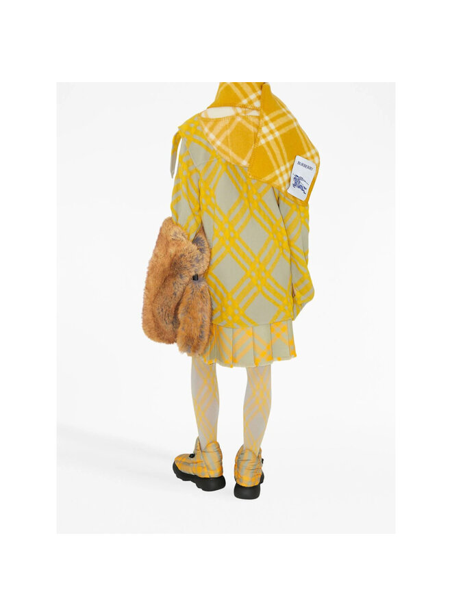 Frayed Checked Kilt in Yellow