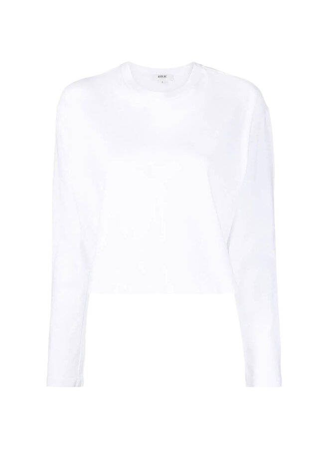 Long Sleeve Crop Top in White