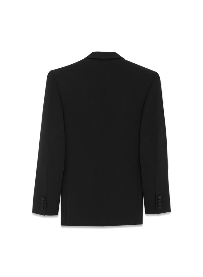Double Breasted Blazer Tuxedo Jacket in Black