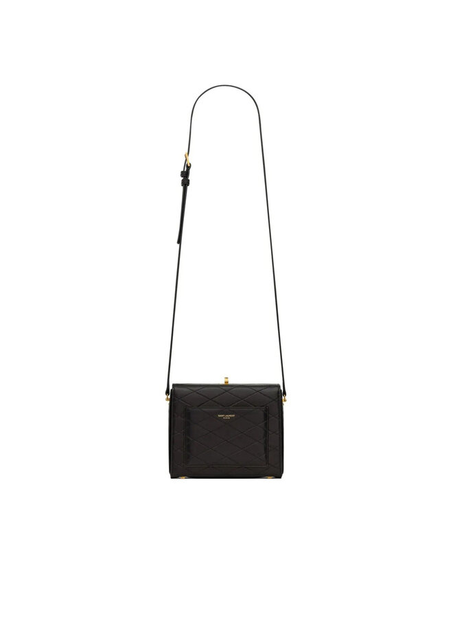 Mini Crossbody Bag with Logo Stamp in Black