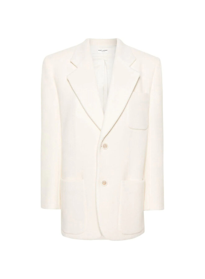 Oversized Single Breasted Blazer in Off-White