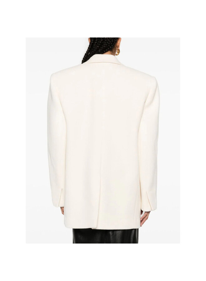 Oversized Single Breasted Blazer in Off-White