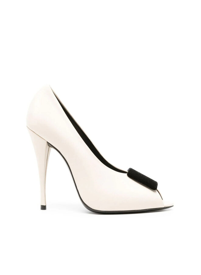 High Heel Peep Toe Pumps in Off-White