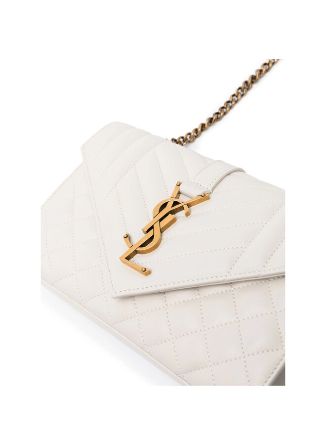 Envelope Small Shoulder Bag in Crema Soft/Gold