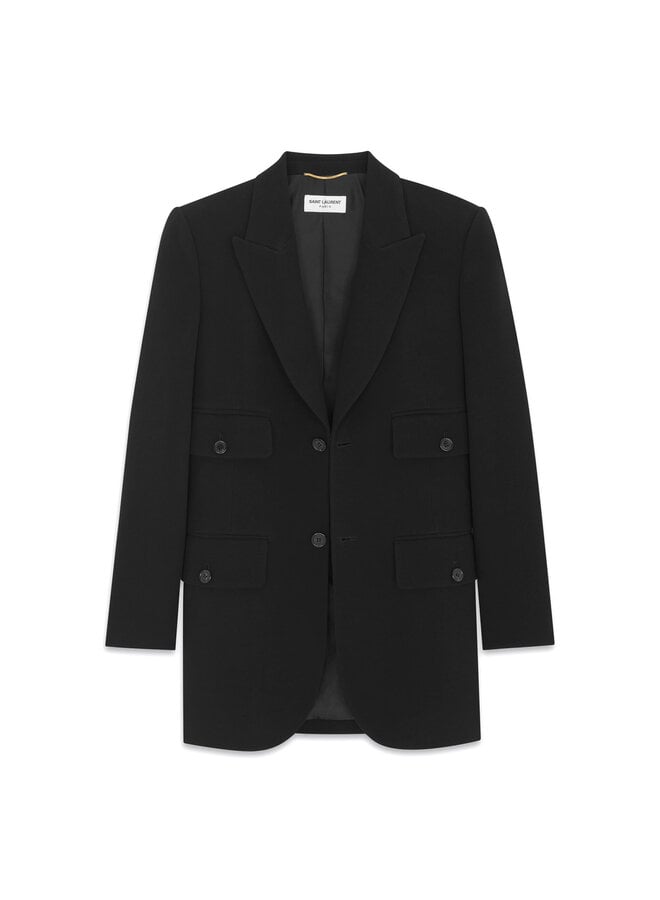 Single Breasted Blazer Jacket in Black