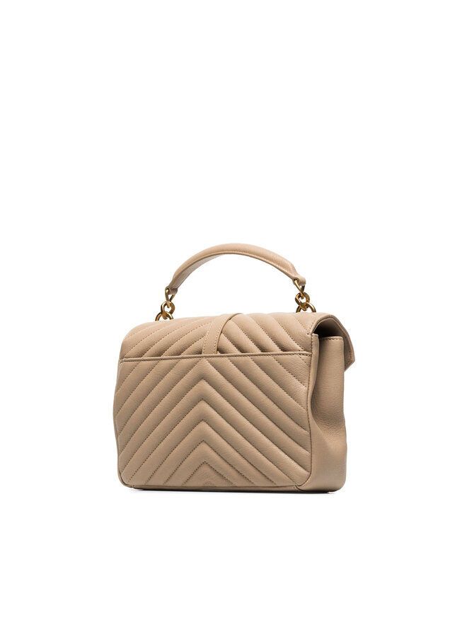 College Medium Shoulder Bag in Dark Beige/Gold