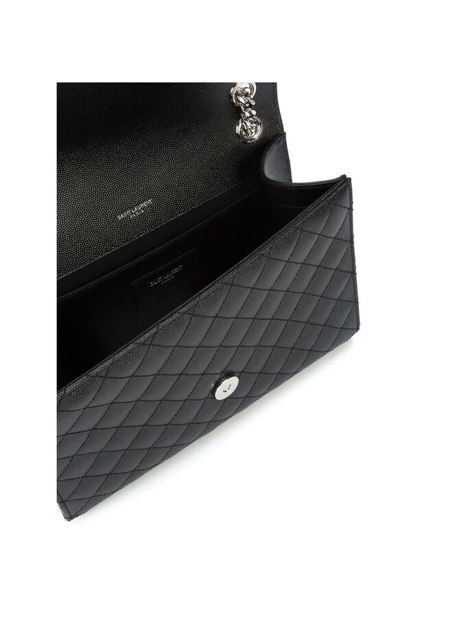 Envelope Medium Shoulder Bag in Black/Silver