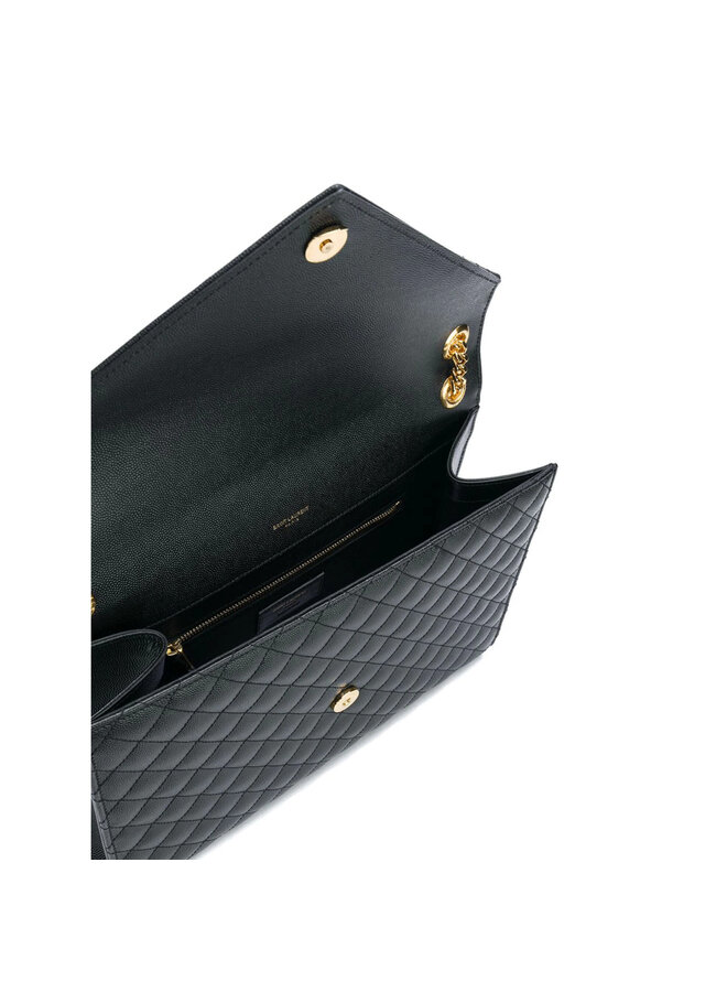 Envelope Large Shoulder Bag in Black/Gold