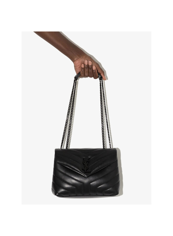 Loulou Small Shoulder Bag in Black/Black