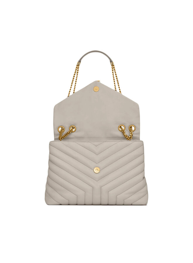 Loulou Medium Shoulder Bag in White/Gold