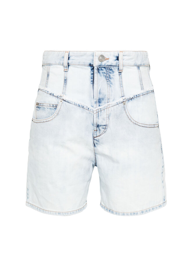 High Rise Denim Shorts in Light Blue