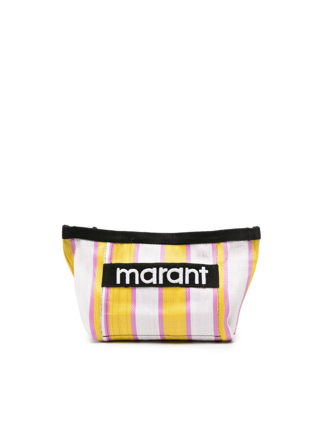 Powden Striped Clutch Bag in Yellow