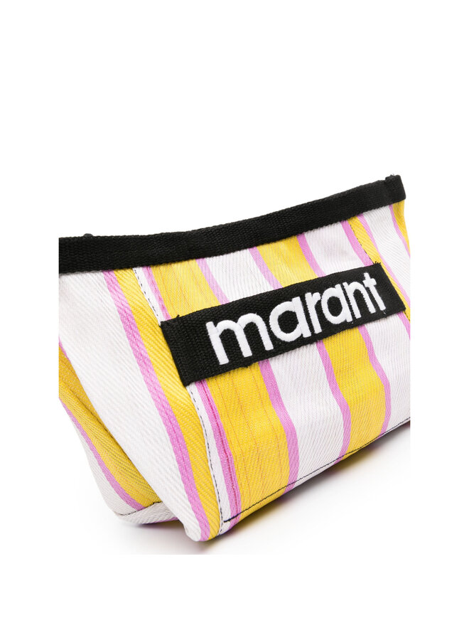 Powden Striped Clutch Bag in Yellow