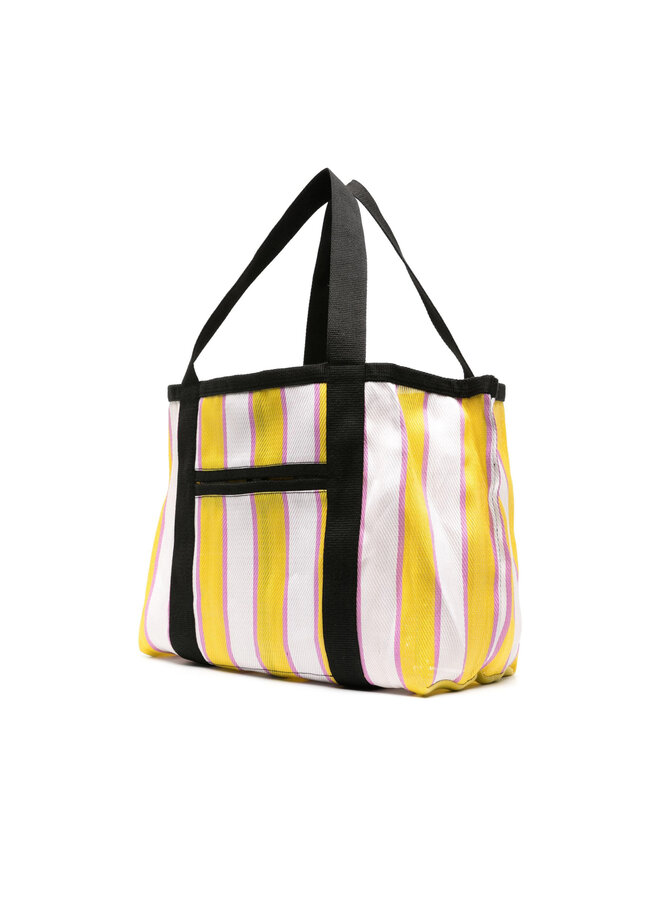 Darwen Stripe Pattern Tote Bag in Multicolor Yellow