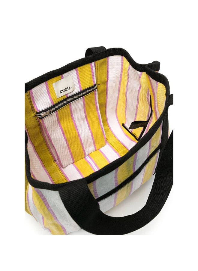 Darwen Stripe Pattern Tote Bag in Multicolor Yellow