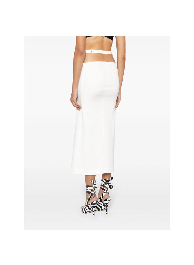 Cut-Out Midi Skirt in White