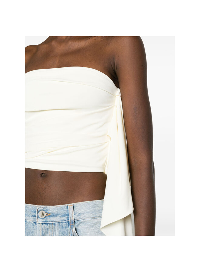 Sleeveless Crop Top in Milk