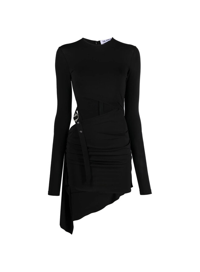 Mini Buckle Detailed Dress in Black
