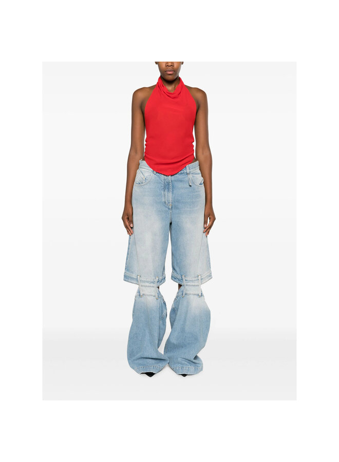 Ashton Mid Rise Wide Leg Cut-Out Jeans