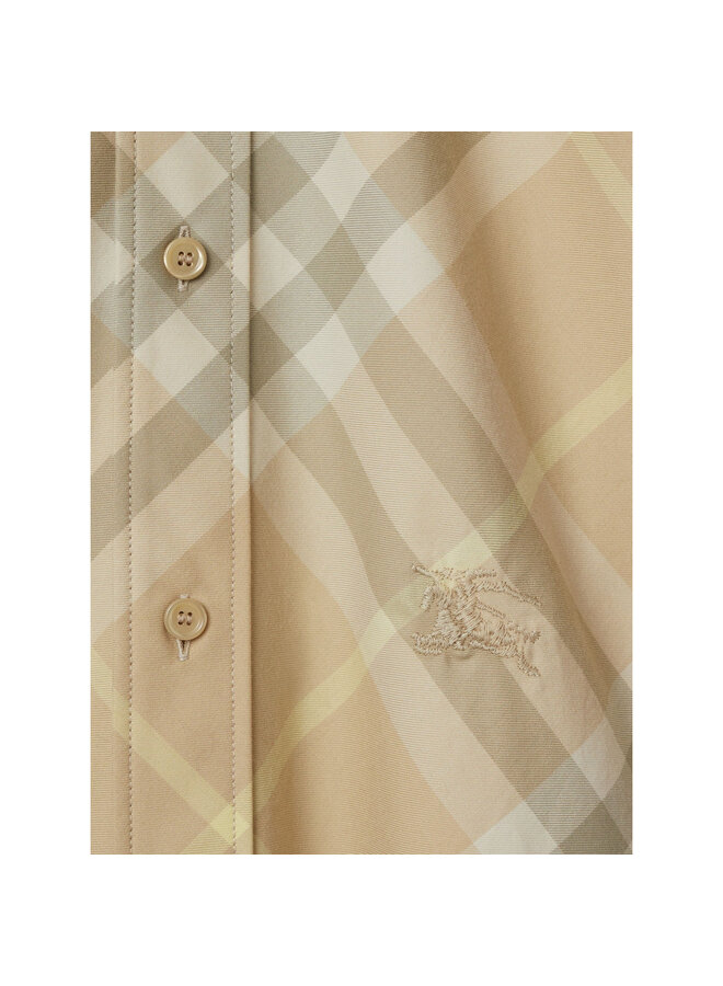 Long Sleeve Shirt in Vintage Check in Beige