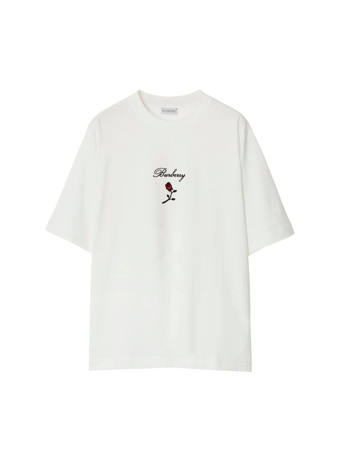 Rose Short Sleeve T-shirt in White