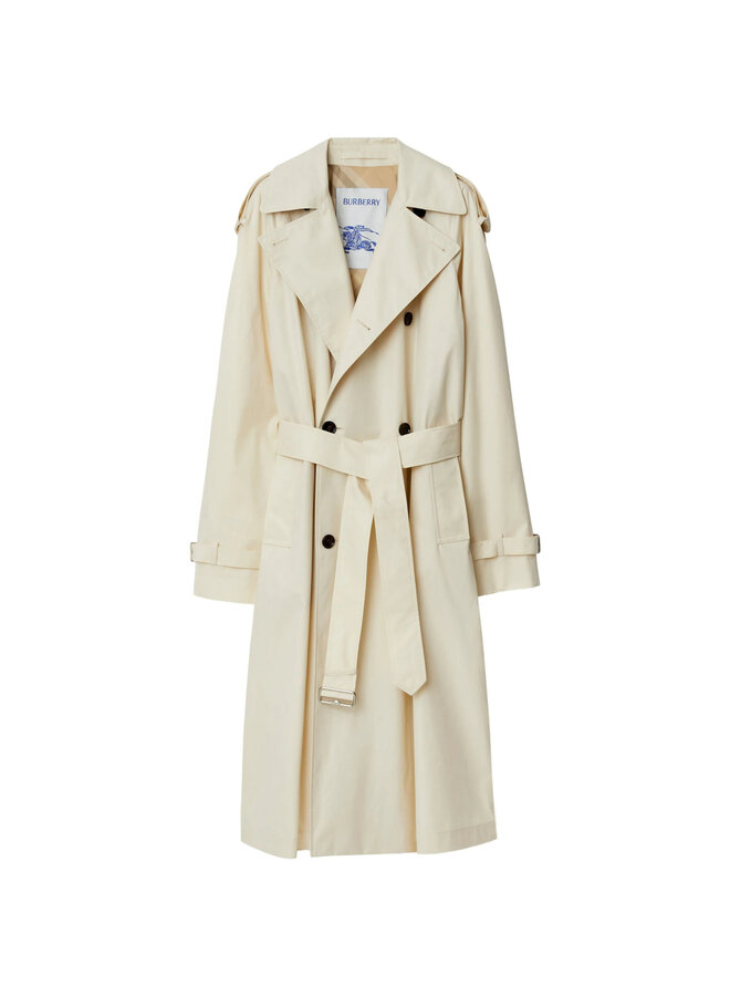 Double Breasted Trench Coat in Light Beige