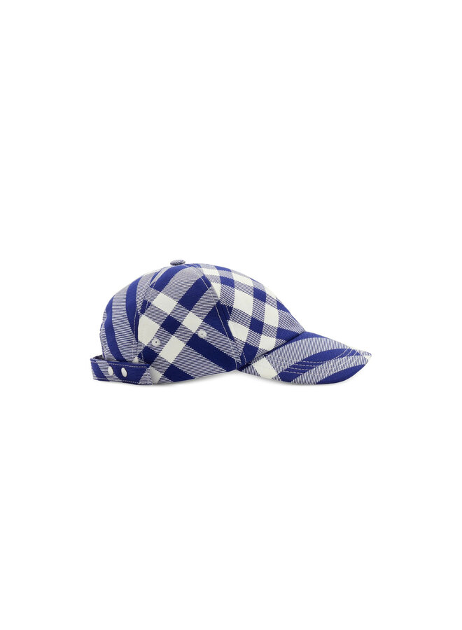 Baseball Cap in Check-Plaid in Bright Blue