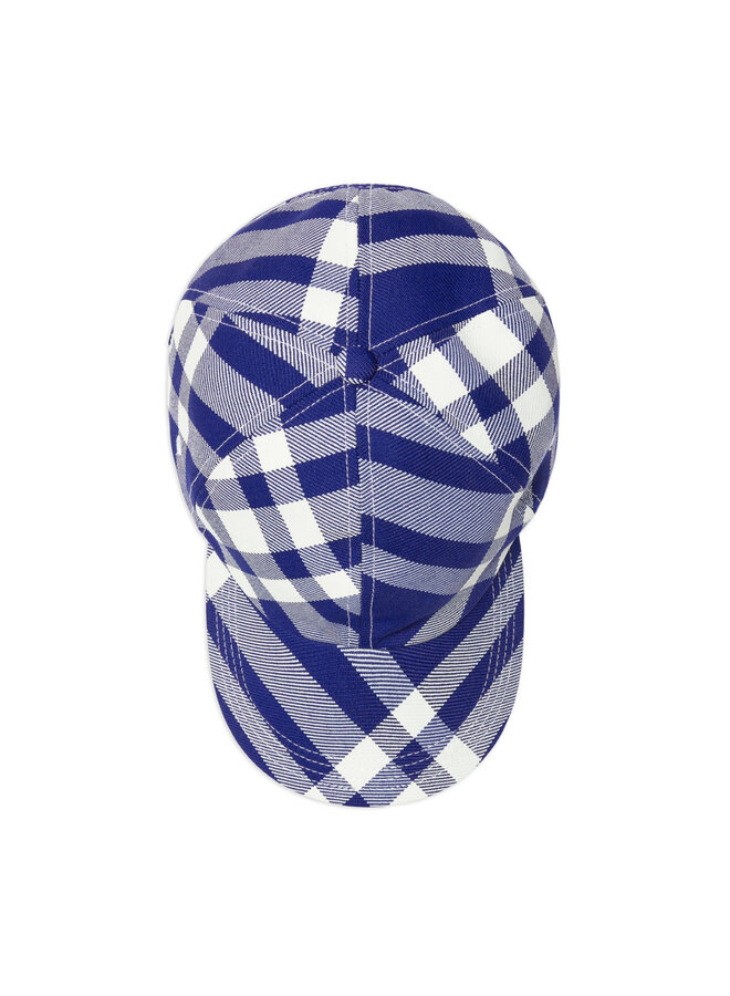 Baseball Cap in Check-Plaid in Bright Blue