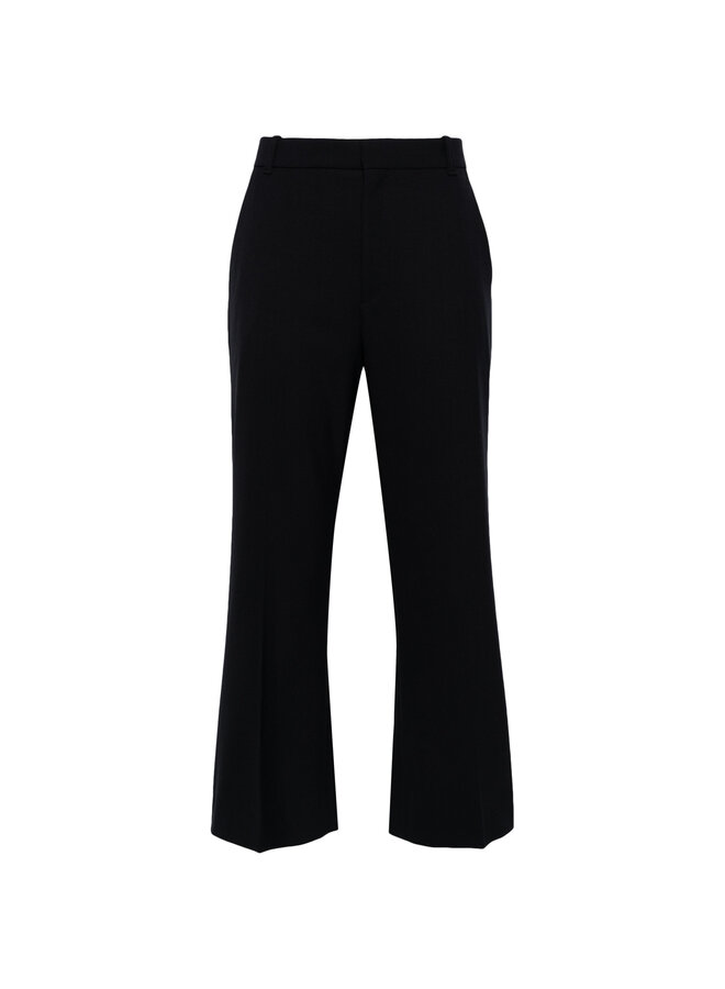 Mid Rise Cropped Tailored Pants in Navy