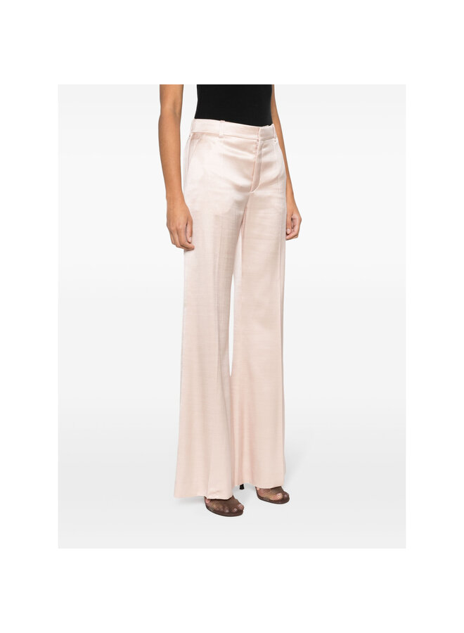 High Waisted Flared Pants in Light Pink