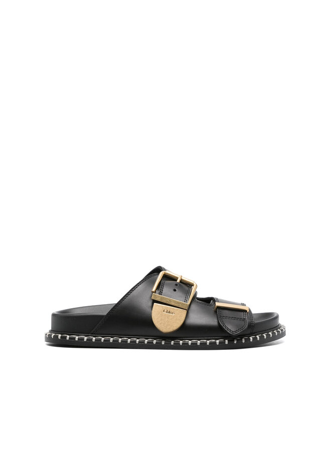 Rebecca Flat Mules in Black