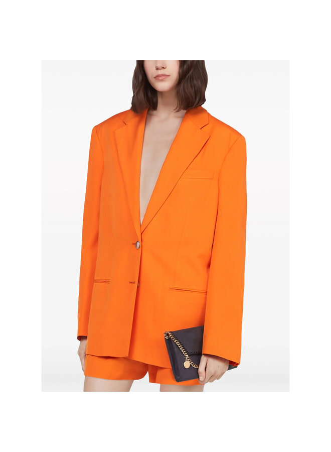 Single Breasted Blazer Jacket in Bright Orange