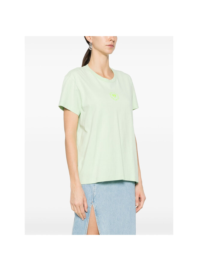 Stella Flocked Logo T-shirt in Mint Green