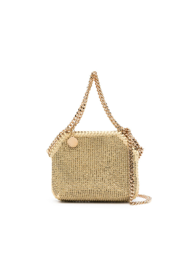 Tiny Falabella Rhinestone-Embellished Bag in Gold