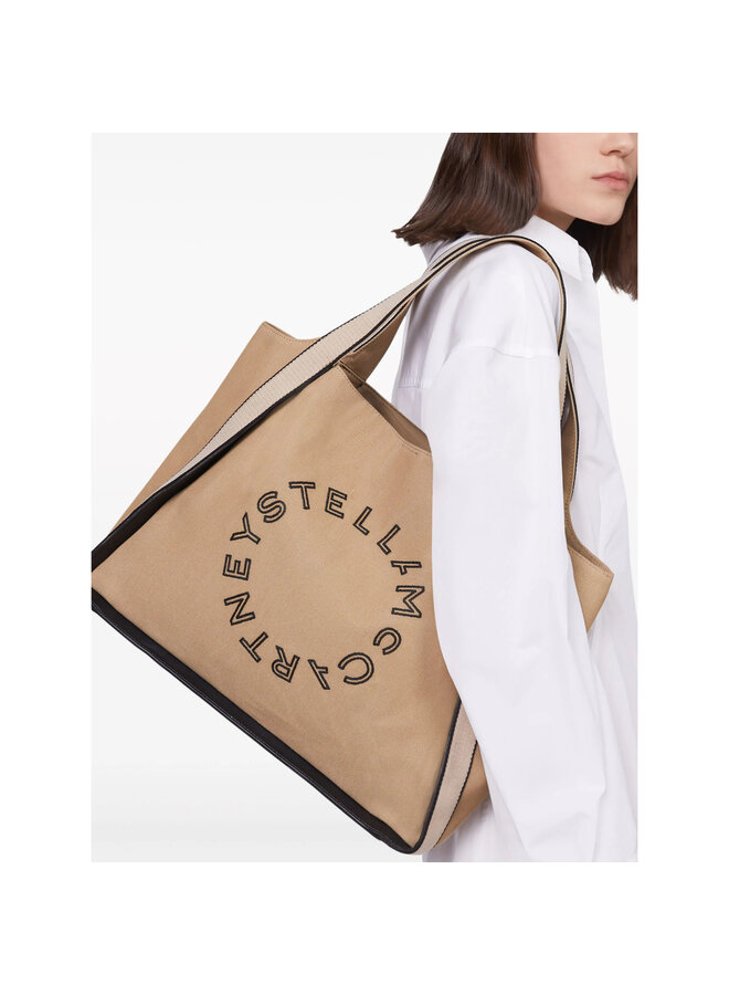 Stella Logo Embroidered Tote Bag in Beige