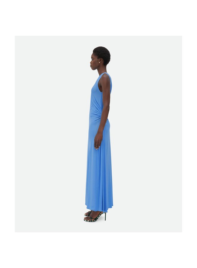 Long Dress with Knot Detail in Blue