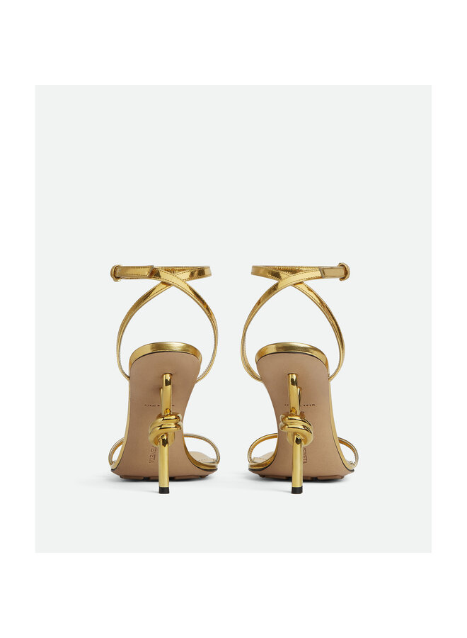 Signature Knot High Heel Sandals in Gold