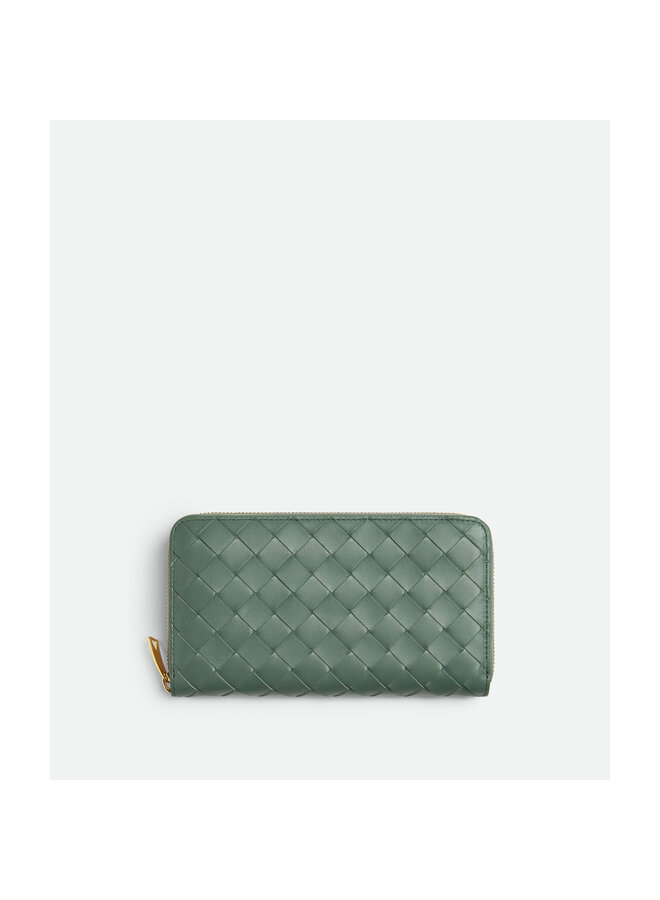 Large Zip Around Wallet in Light Green