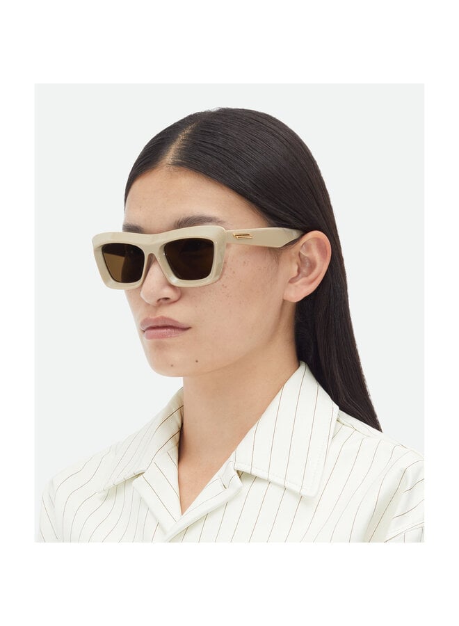 Square Frame Sunglasses in Beige