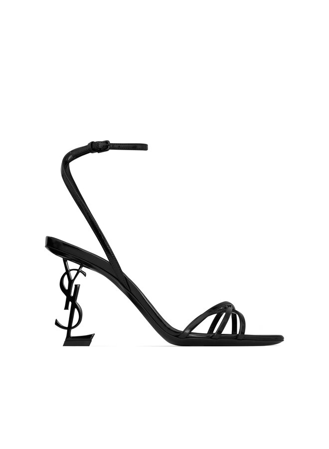 Opyum Mid Heel Logo-Plaque Sandals in Black