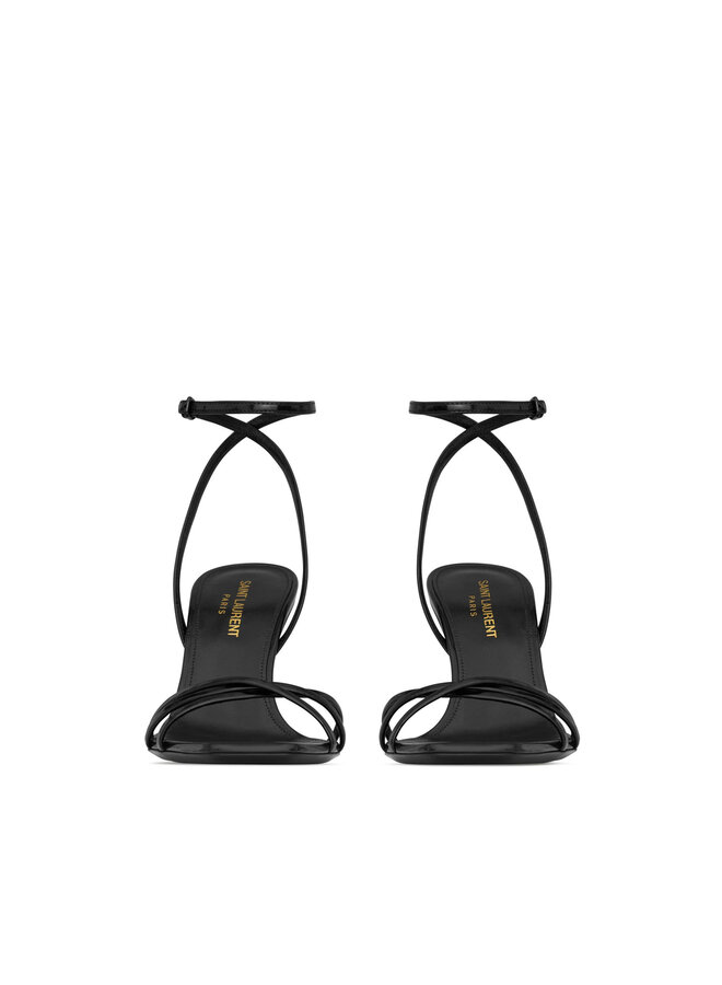 Opyum Mid Heel Logo-Plaque Sandals in Black