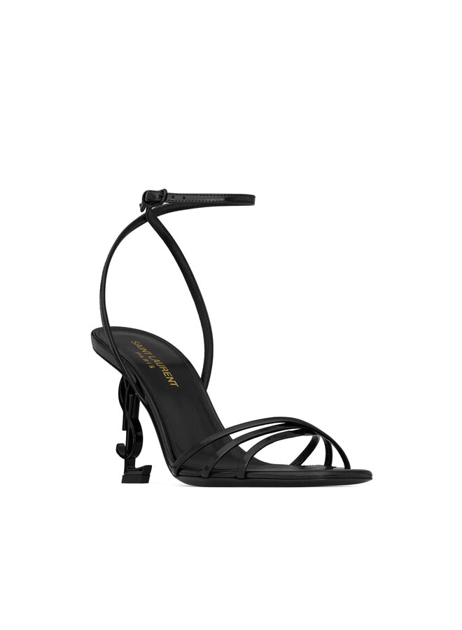 Opyum Mid Heel Logo-Plaque Sandals in Black