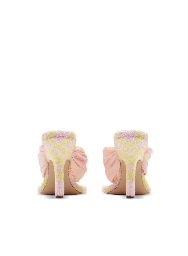 Check Pool High Heel Mules in Light Pink